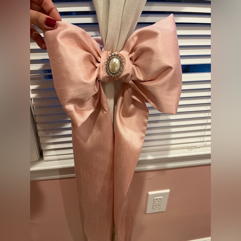 Handmade beautiful satin bows can be used for crib,bed, curtains etc
